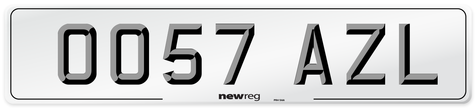 OO57 AZL Number Plate from New Reg